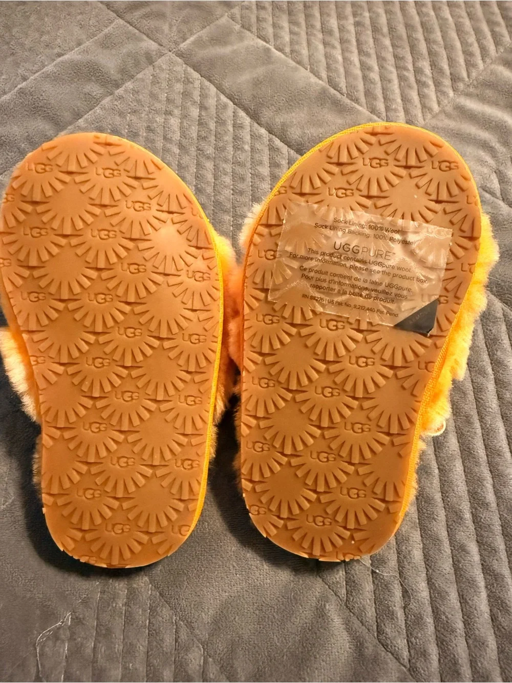 UGG Toddler Plush Orange Fuzz Slippers
